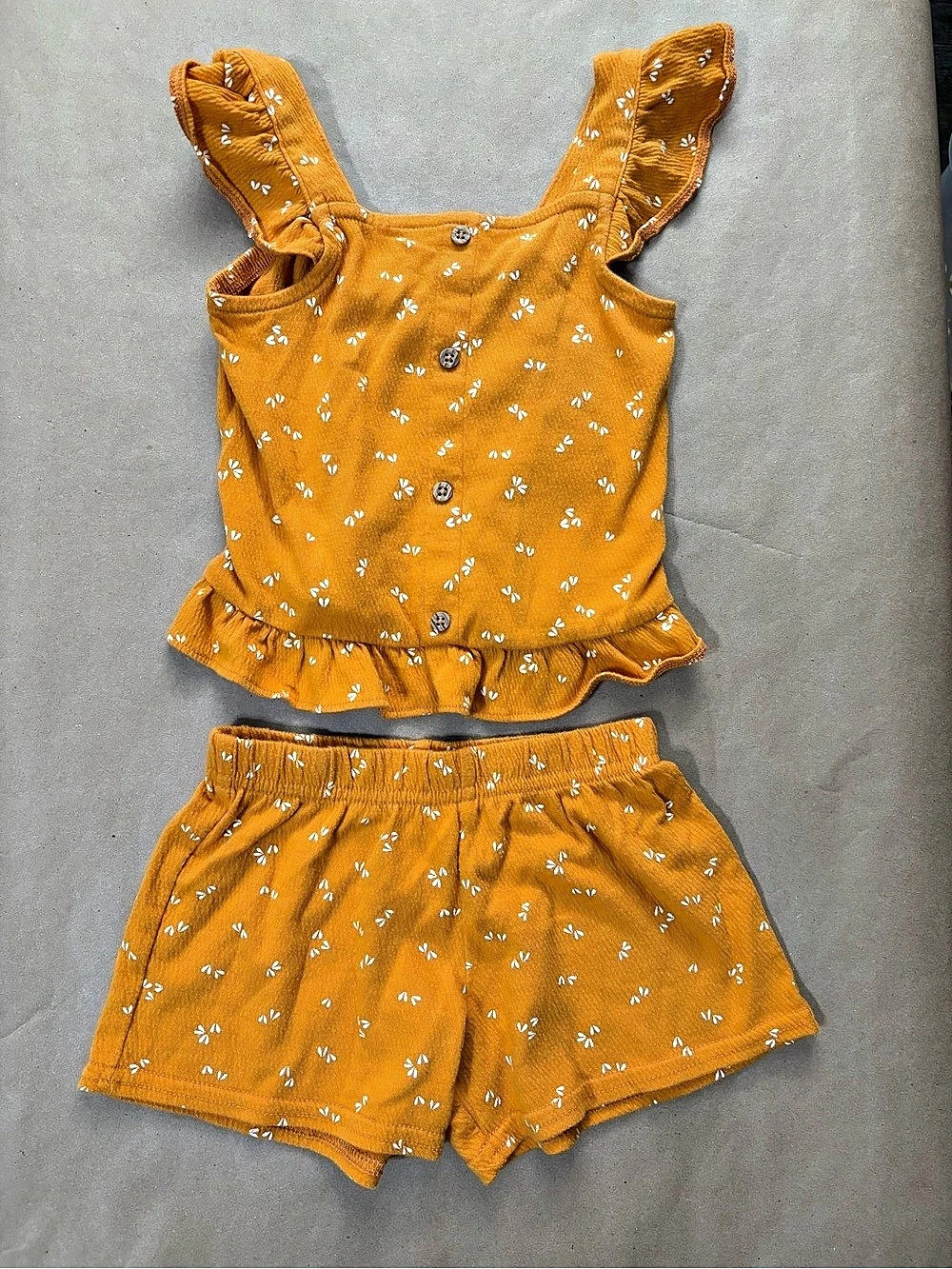 Carter's Floral Ruffle Matching Set Orange Size 3T